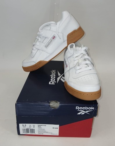 NWB Reebok Workout Plus Low Top Shoes White Training Sneakers Men's Size 5.5 - Picture 1 of 11