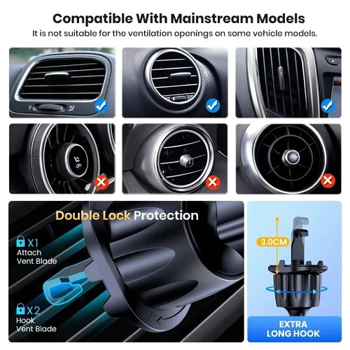 Universal Magnetic/Magsafe Car Mobile Phone Holder Air Vent for iPhone & Samsung - Picture 2 of 8