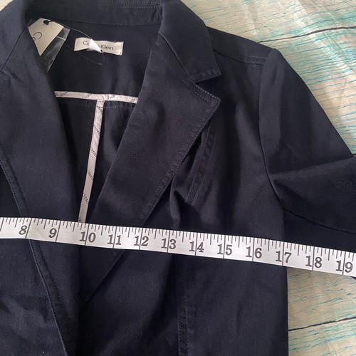 Neu mit Etikett Calvin Klein Damenblazer mit einem Knopf marineblau Größe 6 100 % Baumwolle - Bild 9 von 10