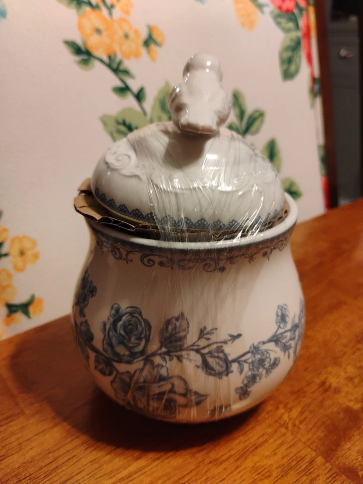 Mujer Pioneer ~ AGATHA ~ Gres ~ Azúcarero con Tapa ~ Azúcarera ~ AZUL Foto 3 de 4