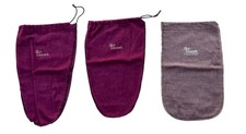 Allen Edmonds Drawstring Lot of 3 Shoe Bags Burgundy Grey Small Size