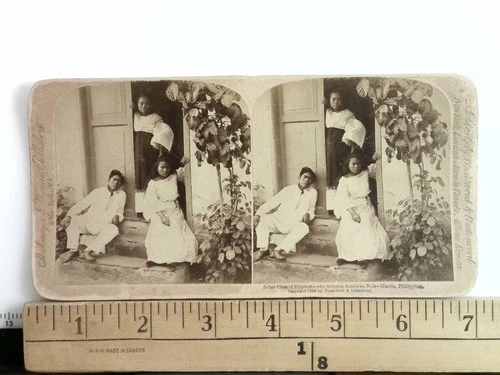 Better Class of Filipinos Stereoview Underwood & Underwood 1899 Manila