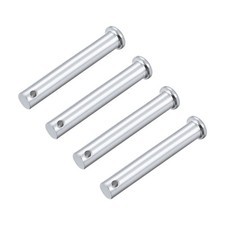 Single Hole Clevis Pins 10mm x 65mm Flat Head Zinc-Plating Solid Steel Pin 4Pcs