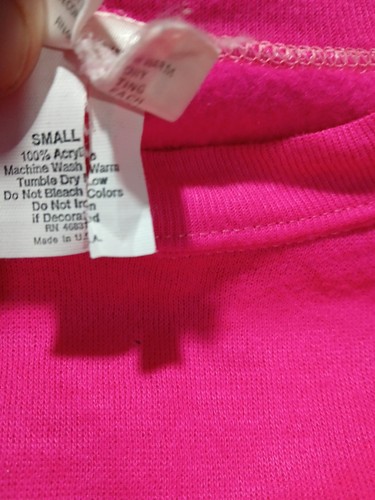 Rare Vintage Neon Hot Pink Signal Small Long Sleeve Sweatshirt Tee Acrylic USA - Picture 15 of 16