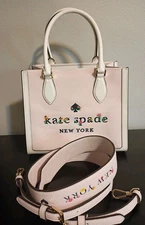 Rare ✨ Kate Spade Pink Purse New Logo New York Bag  Flower Garden Canvas Leather