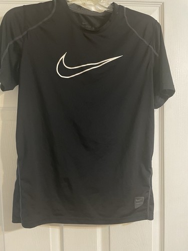Nike XL Pro Girl Activewear Black Logo Swoosh Short Sleeve Dri Fit Tee - Picture 13 of 15