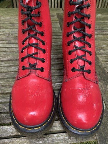 Stivaletti Dr Martens 1460 rossi in vernice taglia donna taglia UK 6 EU 39 - Foto 5 di 15