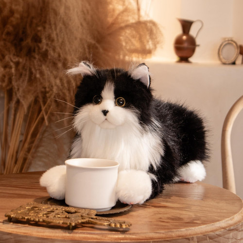 Stofftiere Handgefertigt Realistisch Katze Plüschtier Begleiter Haustier für ältere Menschen Werbung... - Bild 8 von 9