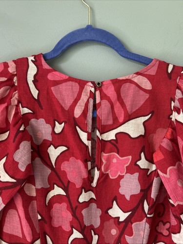 Rhode Women's Size 6 Red Pink White Zinnia Floral Linen Blend Maxi Dress NWOT - Picture 5 of 8