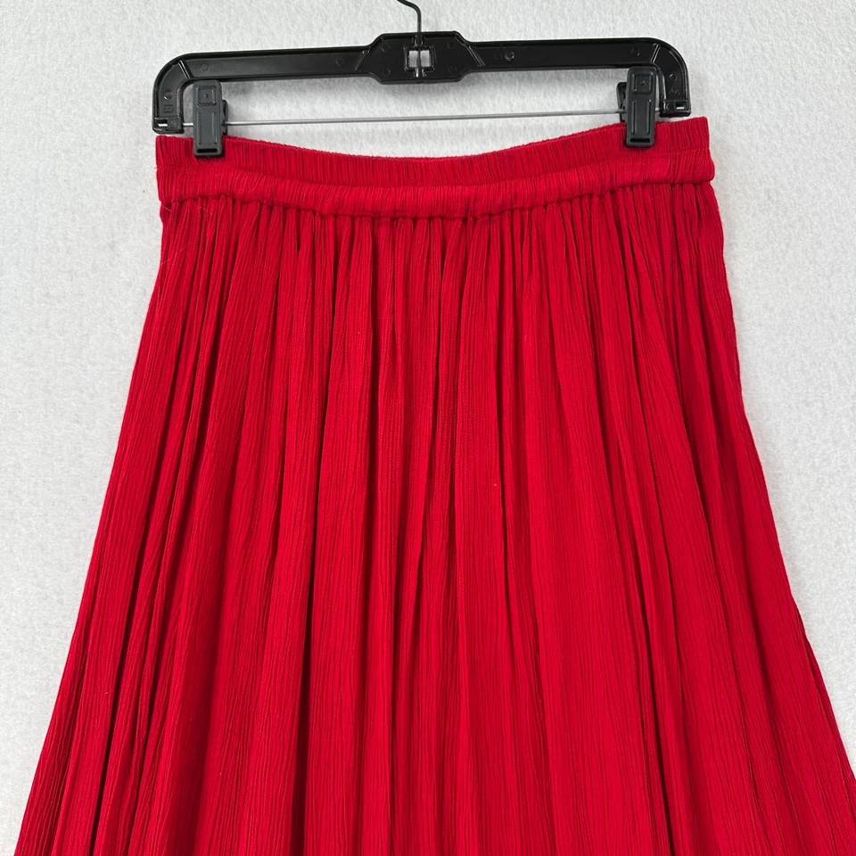 Falda Mujer L Caprichoso Hada Gótico Bruja Escoba Palo Boho Arrugado Rojo Maxi Foto 3 de 4