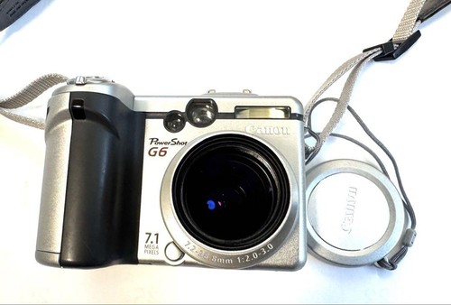 Canon PowerShot G6 7MP Digital Camera Kit w Speedlite CF Cards Tested Working - Picture 3 of 12