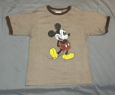 Vintage Disney World Kids Y2K T Shirt Ringer Tee Youth Medium Mickey Mouse