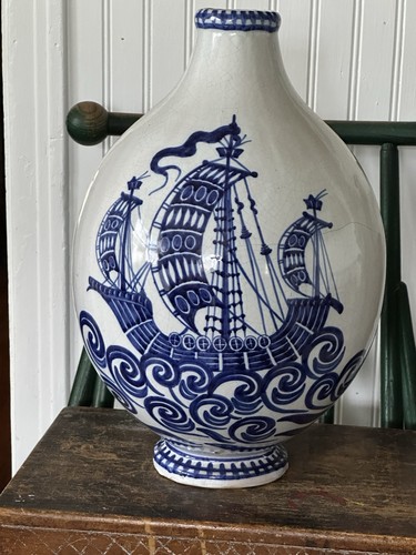 Henri Delcourt H&P French Art Deco Pottery Vase Mcm - Picture 2 of 6