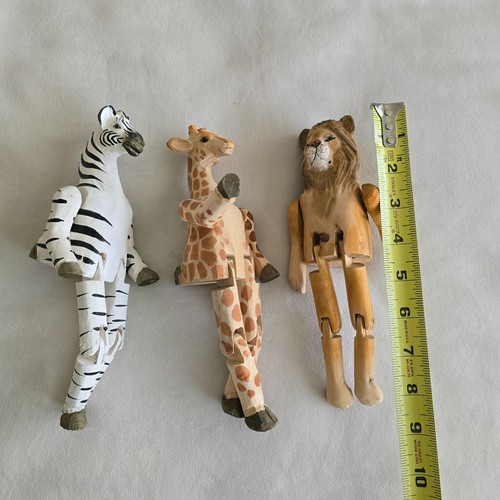 Holz Safari Tiere Regal sitzend Zebra Giraffe Löwe handgeschnitzt handbemalt - Bild 8 von 21