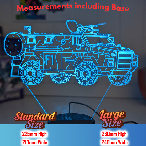 Bushmaster Army 4x4 Mobility Vehicle 3D LED Light Night Colour Change Room Lamp - Picture 2 of 15