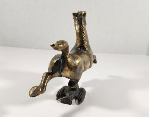 FIGURINA STATUA VINTAGE OTTONE CAVALLO VOLANTE DEL GANSU GALOPPO - Foto 2 di 13