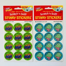 TREND Scratch n Sniff RETRO STINKY STICKERS FRUIT PIE + MINT ICE CREAM 2 pack