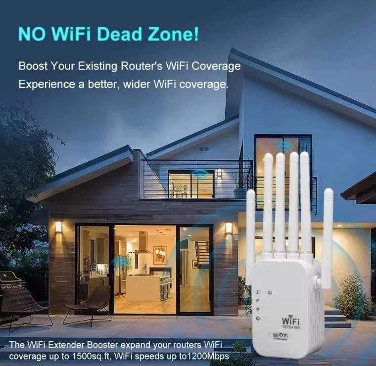 Ripetitore Wireless WIFI Amplificatore Di Segnale Extender Router 6 Antenne - Immagine 2 di 4