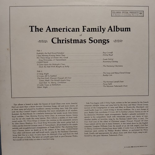 AMERICAN FAMILY ALBUM OF CHRISTMAS SONGS Columbia Records XTV 8613 33 RPM LP - Imagen 2 de 2