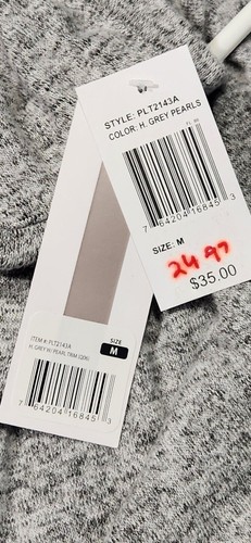 Peace And Pearls Top Größe M Farbe grau mit Perlenbesatz Relax Fit - Bild 7 von 12