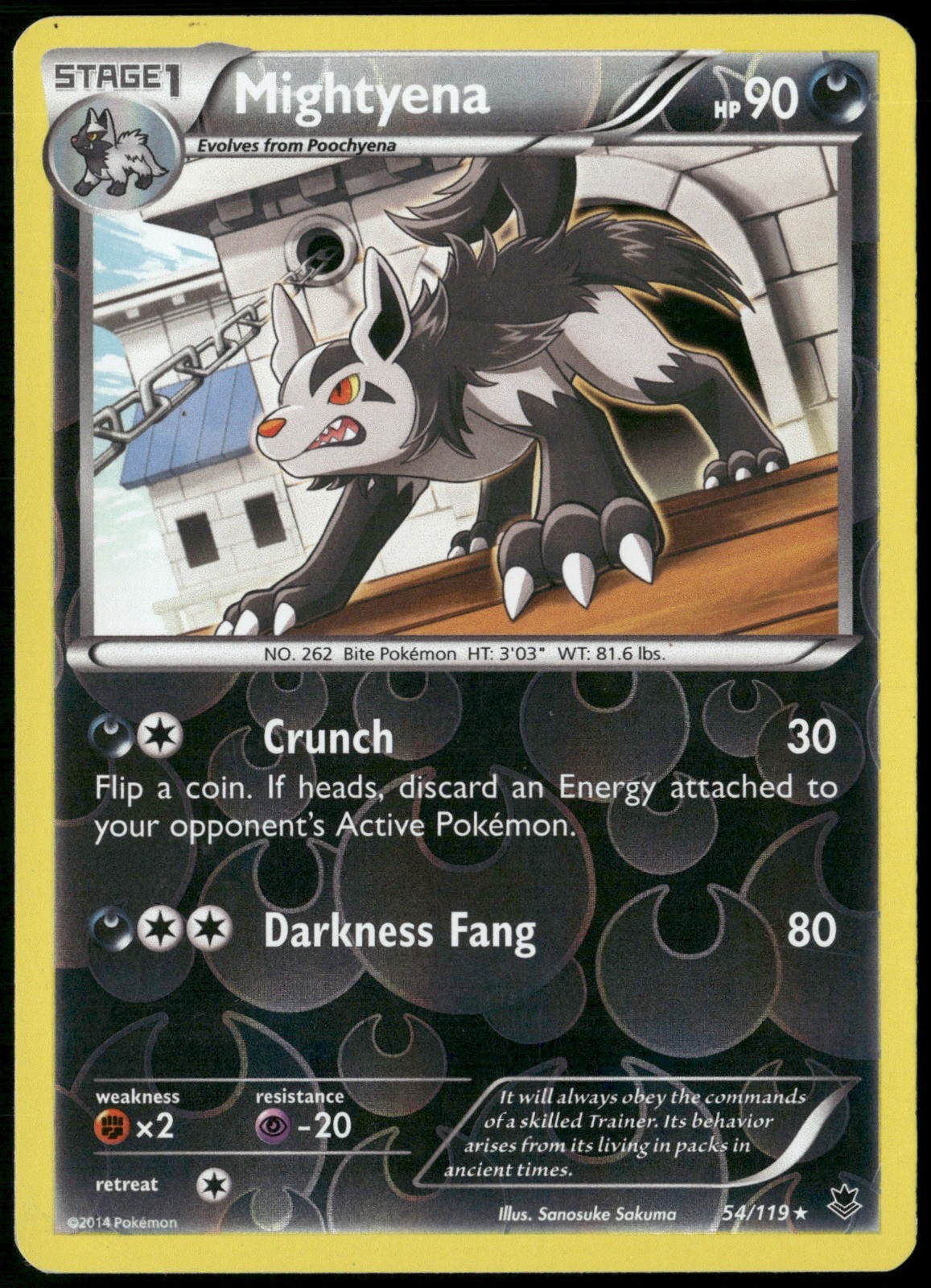 Mightyena Reverse Holo 54/119 XY - Phantom Forces LP
