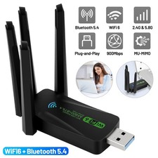 USB WiFi Bluetooth Adapter 600Mbps 2.4G/5Ghz Dual Band Wireless Card W/ Antenna
