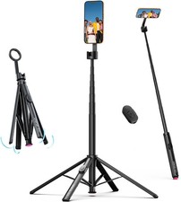 71" Magnetic Phone Tripod  Selfie Stick with Remote - Auto Open  Close Feature