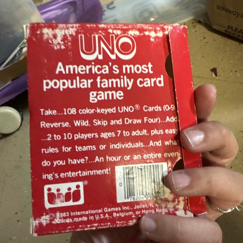 Vintage 1983 UNO Card Game 100% Complete Deck with Box & Instructions - Picture 7 of 8