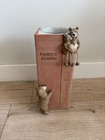 Next Bertie Bear Leather Effect Family Album flower Vase 10.5" X 4" X 4.5" 