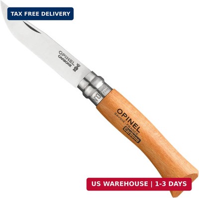 OPINEL No7 Carbon Steel Folding Pocket Knife with Beechwood Handle