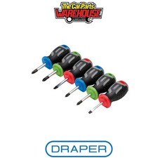 Draper 13432 Stubby Soft Grip Screwdriver Set (6 Piece)