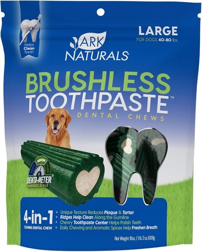 Ark Naturals 18oz Brushless Toothpaste Chews for Large Dogs - Tartar Control - Picture 1 of 3