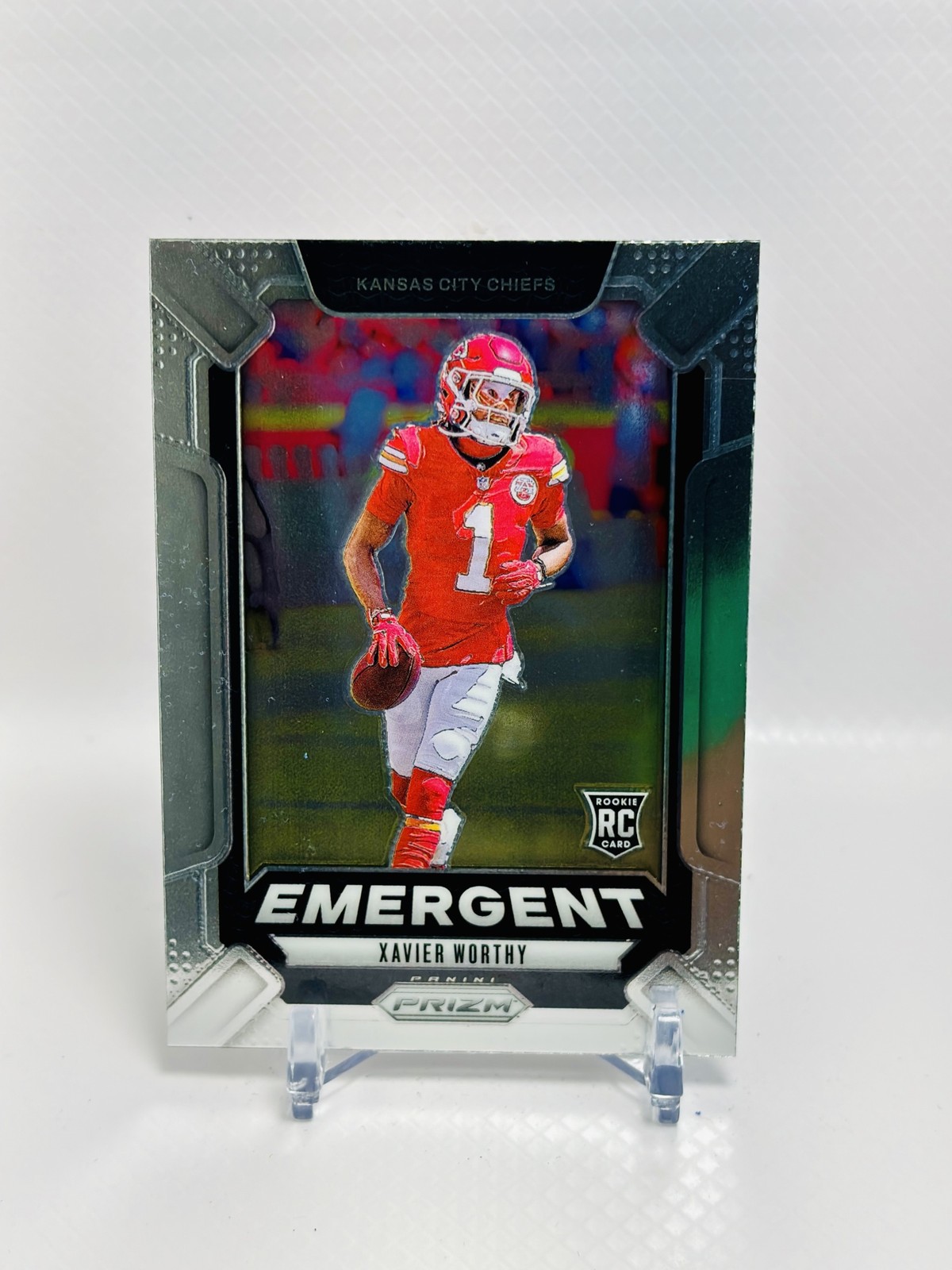 2024 Panini Prizm Xavier Worthy Emergent #7 RC ROOKIE Kansas City Chiefs