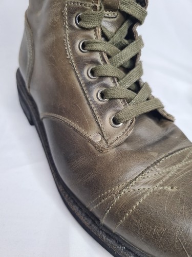 Diesel Hombre Cassidy Cuero Genuino Verde Oliva Bota de Combate Talla UK 8 US9 EU42 - Imagen 15 de 23