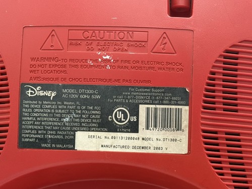 🌟MICKEY MOUSE🌟 13" Color TV w VHS & DVD Combo Player w 2 Remotes EUC - Picture 15 of 16