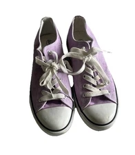 ZGR Women’s Canvas Low Top Sneaker Lace-up Classic Casual Shoes lavender Size 8