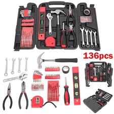 NEW 136pcs Tool Set Mechanics Hand Tool Kit Complete Maintenance Tool Kit Red