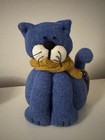 Hand Made Harris Tweed Door Stop - Blue Cat