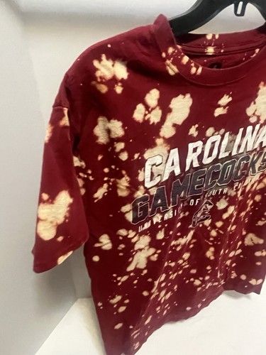 Camiseta Gamecocks de la Universidad de Carolina del Sur roja salpicaduras blanqueado talla M mediana - Imagen 4 de 7