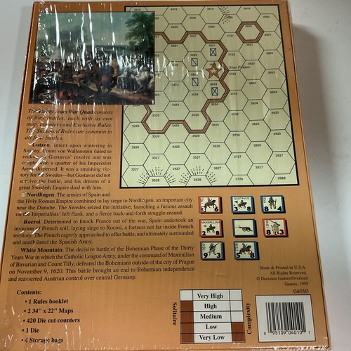 Decision Games Wargame Thirty Years War Quad Box en muy buen estado+/ex sin jugar/perforado - Imagen 6 de 6