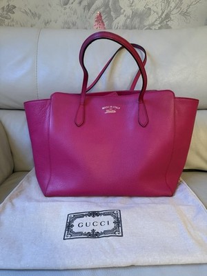echt hell fuchsia rosa GUCCI Swing Beuteltasche Tasche Shopper