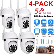 4 Pack Wireless 5G WiFi Security Camera System Smart Outdoor Night Vision 1080P
