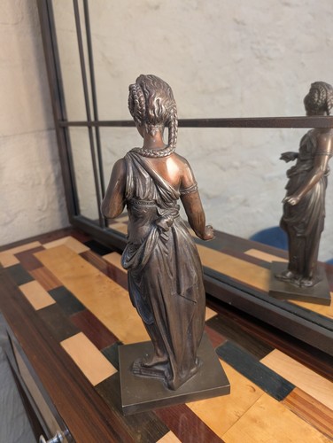 Paul Duboy (1830-1887) BRONZE SCULPTURE FEMME "LE PRINTEMPS" MYTHOLOGIE - Afbeelding 5 van 16