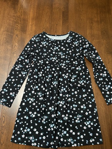 Carters Girls Size 6-6x Black Tiny Floral Cotton Dress NWOT - Picture 1 of 3
