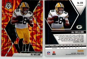 AJ Dillon 2020 Mosaic Reactive Orange #226 Boston College Packers Eagles RC