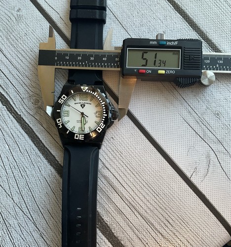 Swiss Legend Expedition 200 metri movimento orologio subacqueo nero nero bianco gomma - Foto 7 di 8