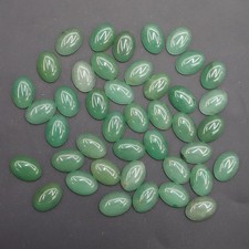 100pcs Natural Green Aventurine Stone 10x14mm Oval Cab Cabochon DIY No Holes