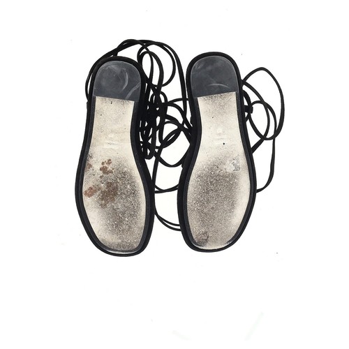 Khaite Alba Strappy Chunky Flat Sandals In Suede Women Black Size 37 - Picture 12 of 12
