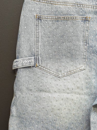 Heroz Retro Embroidered Back Pockets H Star Denim Shorts Jorts Size 32 Blue - Picture 5 of 9