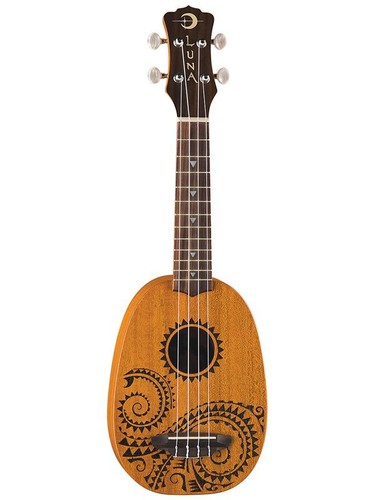 Luna Tattoo Mahogany Soprano Pineapple Ukulele - Picture 1 of 3